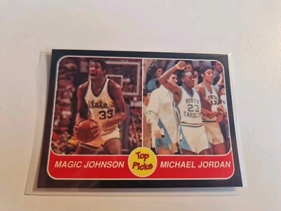 Michael Jordan North Carolina Magic Johnson Top Picks 1990 Promo Card NBA 