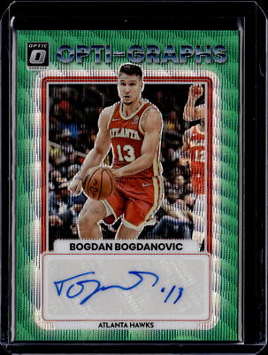 Bogdan Bogdanovic 2022-23 Donruss Optic Opti-Graphs Green Wave Atlanta Hawks