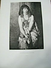 Antique Print-"An Egyptian Kings Daughter"-Hans Makart-Gravure Gebbie & Co.