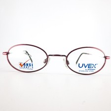 Uvex T302S BUR Safety Eyeglasses Frames red Round Full Rim 49-21-140