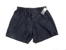 Island Escape Plus Size Solid Black swim shorts w/attached brief NWT 18W