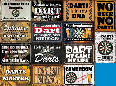 Top-Schilder, versch. Größen, DARTS, Kneipe, Sport, Pfeile, Neu, OVP , 14 Motive
