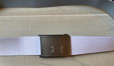 Under Armour men's white belt adjustable LOGO EUC