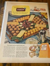 Vintage 1952 Armour Products Old Fashion Cheese Tray ad