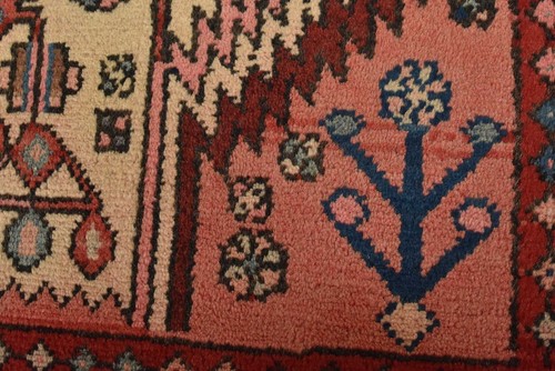Vintage Tribal Rug 3'3'' x 5' Ivory Wool Geometric Hand-Knotted Oriental Carpet - Picture 4 of 13
