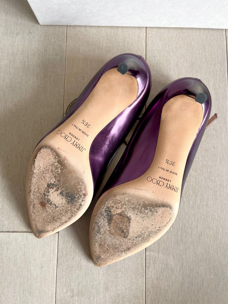 Jimmy Choo Iridescent Purple Kitten Heels w/ box - Vintage