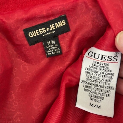 Guess Red Big Button Pea Coat - Picture 11 of 12