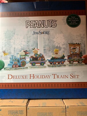 Jim Shore Deluxe Holiday Train Set Peanuts NIB 6002332 Enesco