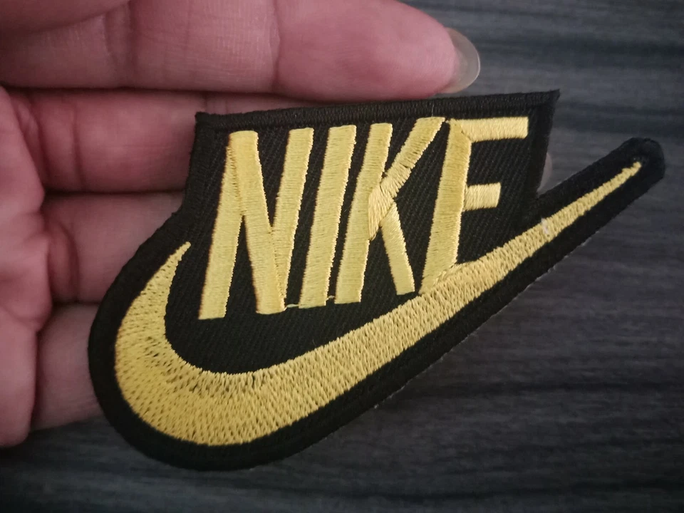 Sport Iron on Patches Black & Gold N i k E Embroidered Sew on Jean Coat Jacket - Image 2 of 4