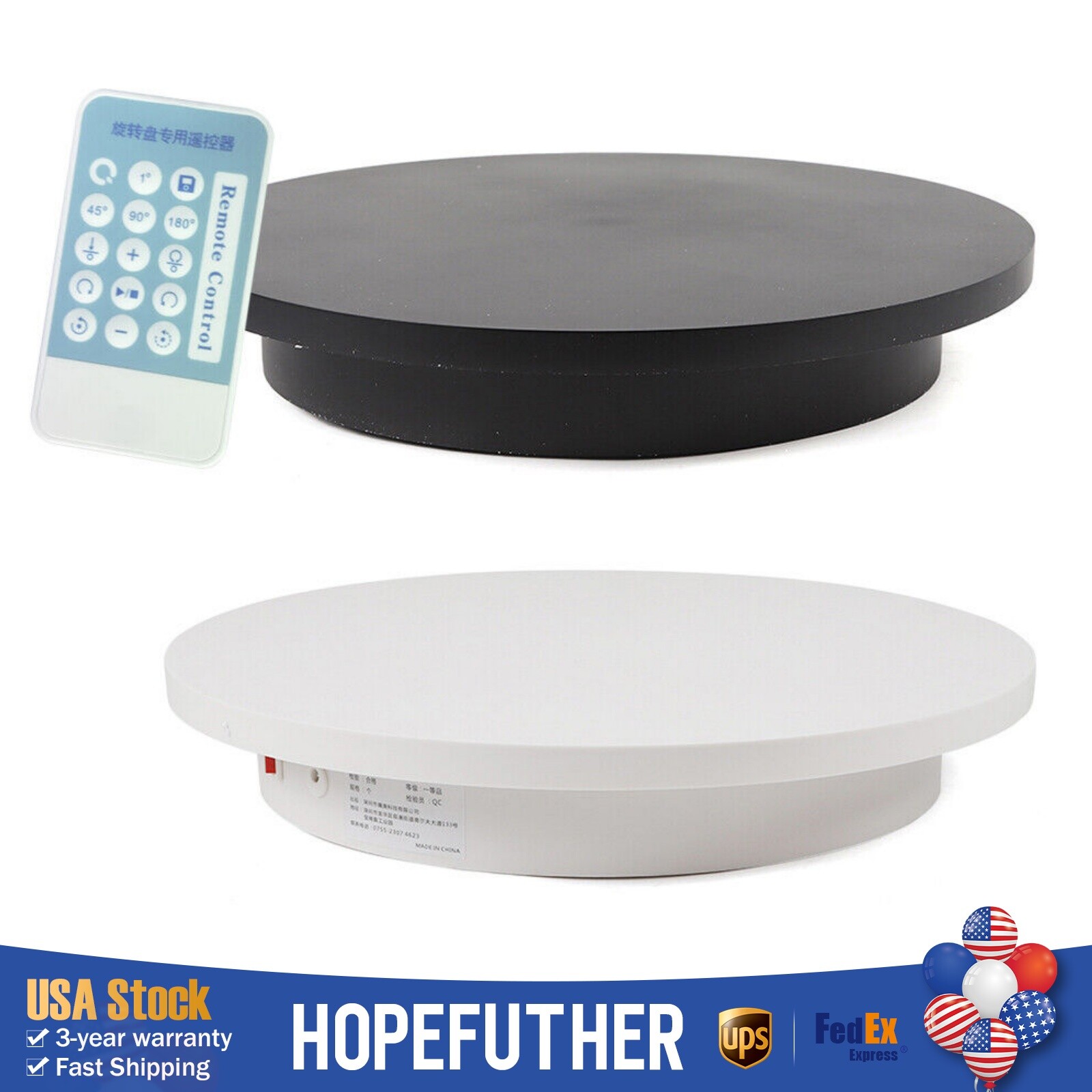 40cm 360° Rotating Remote Control Turntable for Display Stand