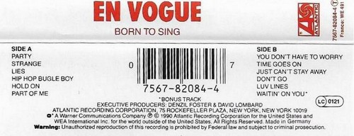 En Vogue Born To Sing CASSETTE ALBUM SOUL Contemporary R&B, New Jack Swing - Picture 4 of 9