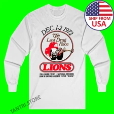 Drag Racing Drag Strip Hot Rod Muscle Car 1970’s Men's White Size S to 2XL