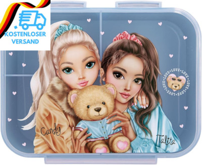 Depesche 13255 Topmodel Team Teddy - Brotdose in Rosa, Mit Model Motiv Und Karo