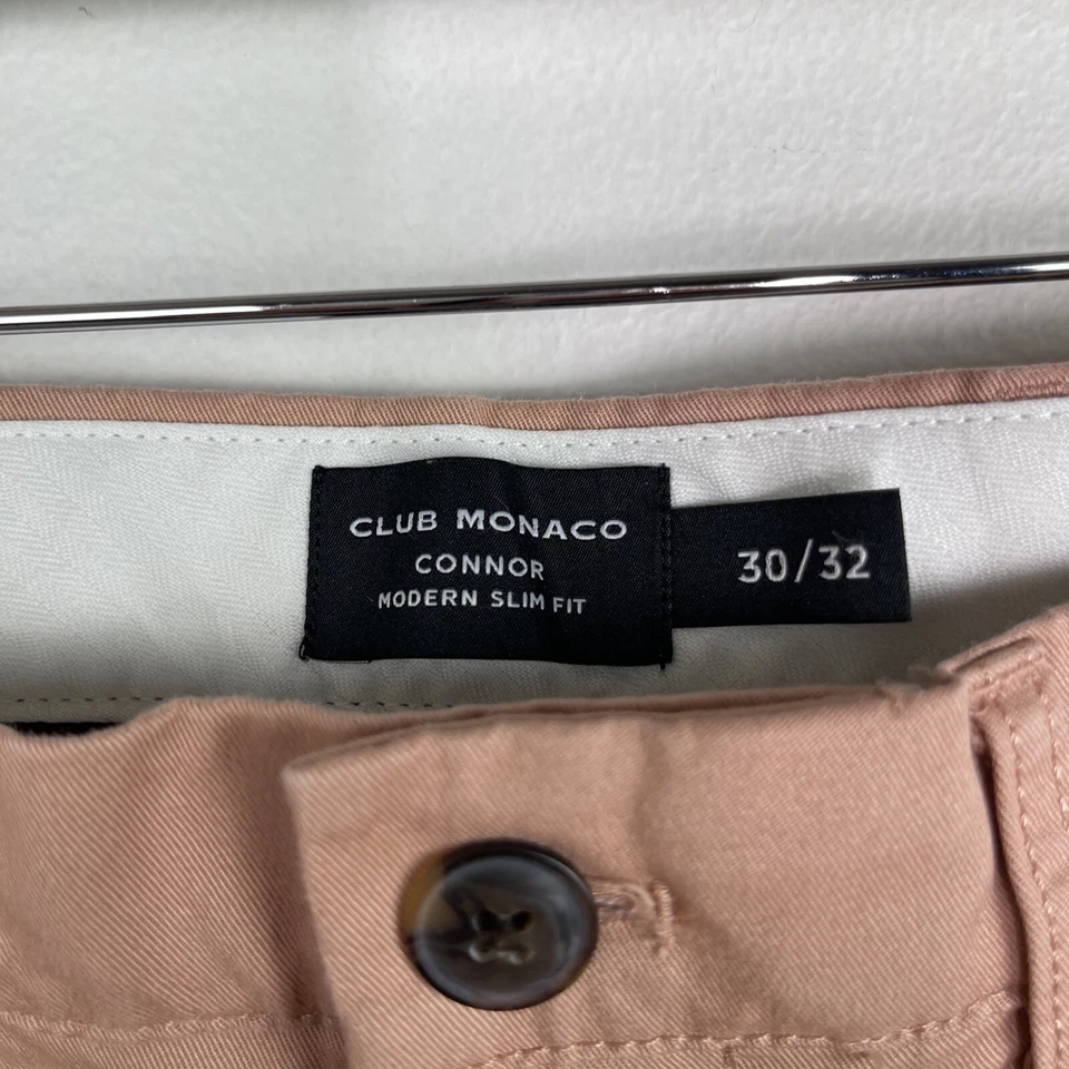 Pantalón chino Club Monaco para hombre 30 x 32 melocotón Connor moderno calce ajustado Foto 3 de 3