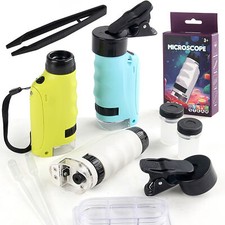 Mini Microscope For Kids Portable Microscope LED Lighting Small Handheld US NEW