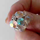 VINTAGE AURORA BORAELIS CLIP RHINESTONE EARRINGS — photo 2