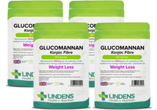 Glucomannan Konjac Fibre 500mg 360 Capsules (4 x 90) Diet, Weight loss - UK Made