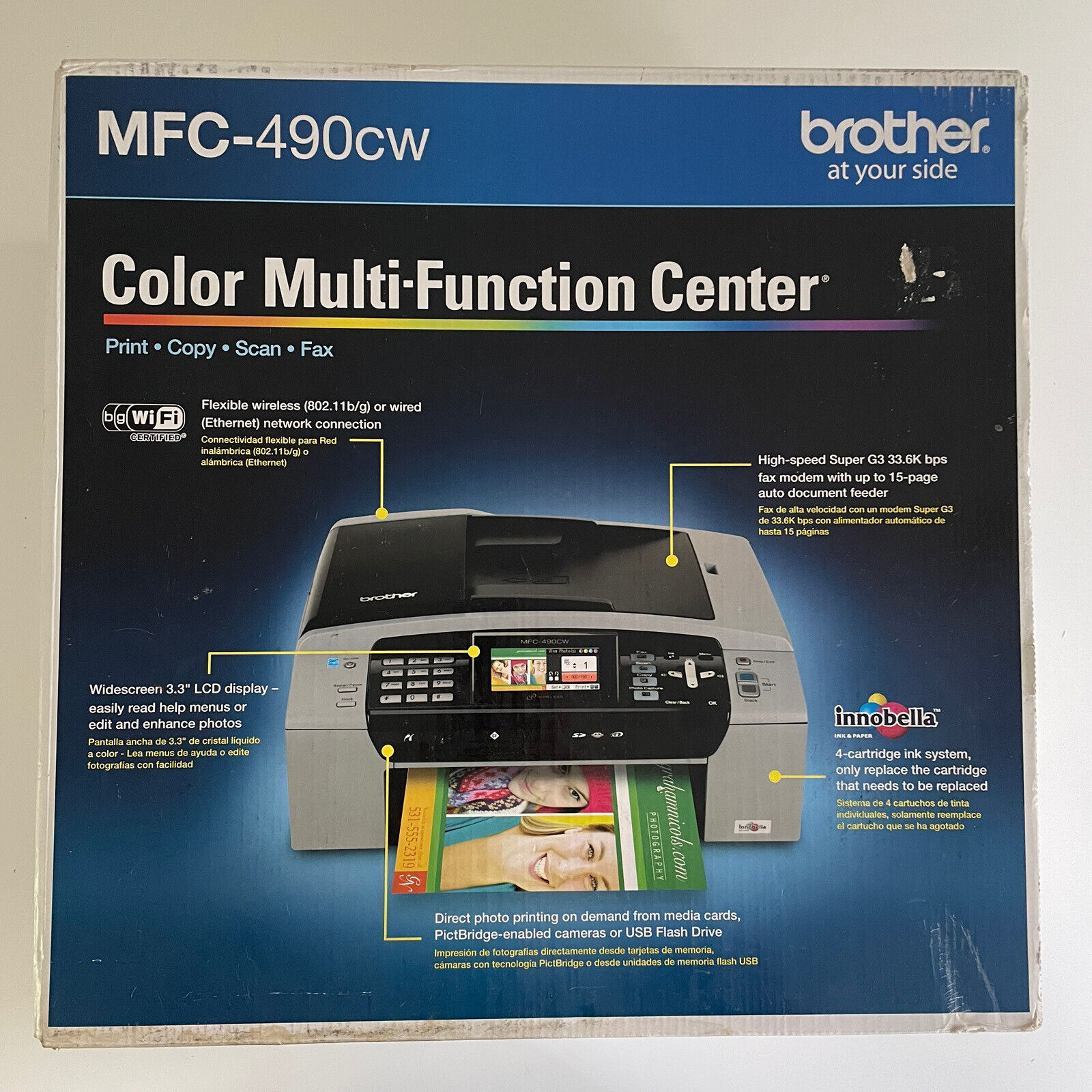Brother MFC-490CW Color Inkjet Wireless All-in-One Printer Scanner Fax Copier. Available Now for 199.99