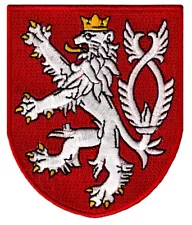 CZECH Czechia COAT OF ARMS PATCH BOHEMIAN LION CREST BADGE embroidered iron-on