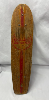 希少☆1960年代 ビンテージ Roller Dirby スケートボード 1960's Roller Derby Deluxe #20 Wooden Skateboard with Red Clay