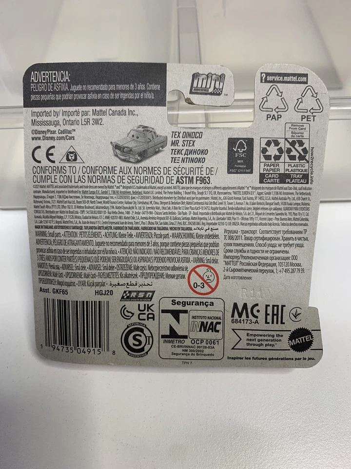 Disney Cars Mini Racers TEX DINACO Mattel - Immagine 2 di 3