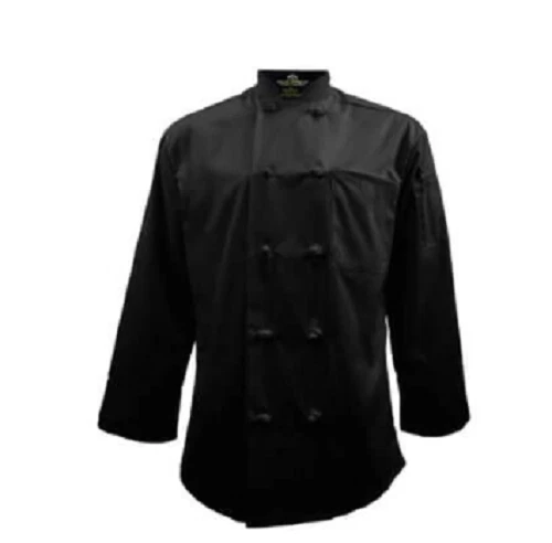 Long Sleeve Chef Coat w Knotted Buttons Thermometer Pocket Stain Resistant 1032 - Image 2 of 4