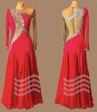 B8607 women ballroom Specialty Adult smooth Waltz Tango dress UK8 US 8 red