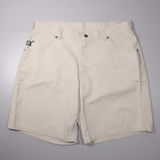 VTG Lee Dungaree Shorts Bone Beige Union Made in USA Men  s Size 36 x 9.5