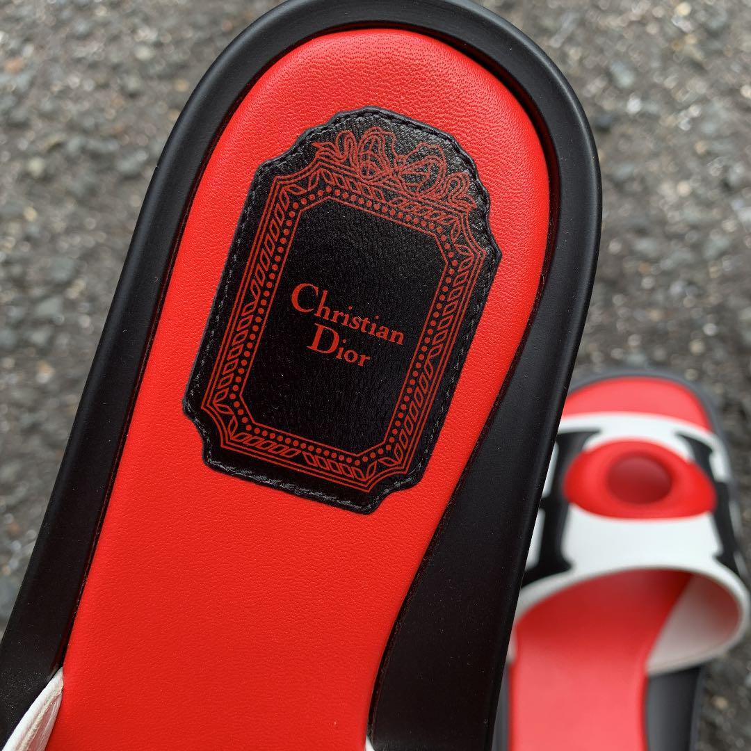 Christian Dior Slip-on Sandals Logo White Red US: 5.5 EU