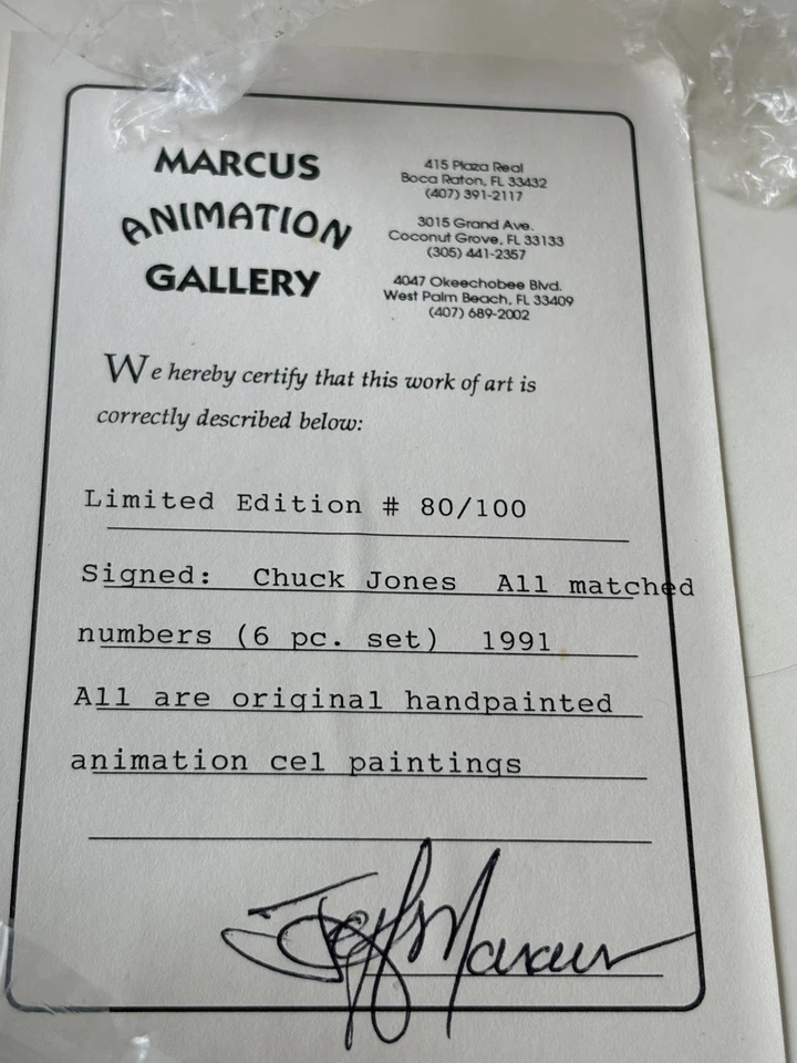 Chuck Jones Signed Bugs Bunny Dodgers Animation #80/100 Warner B MLB UD COA 1991 - Image 4 of 4