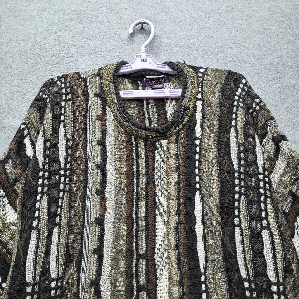 Sudadera Roundtree & Yorke Hombre 3XLT Marrón Geométrica Tejido 3D Hip Hop Foto 4 de 4