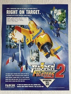 Raiden Fighters 2 Fabtek Operation Hell Dive Game Ad Promo Vintage Flyer