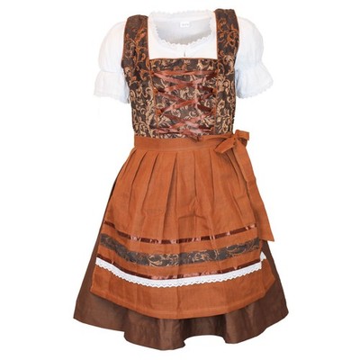 Kinder Dirndl Trachtenkleid Jacky Muster kupfer 03-B- Ware