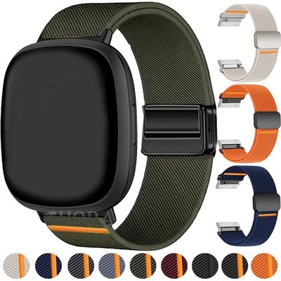 Für Fitbit Sense 2 Sense 1 Versa 4 Versa 3 Magnet Nylon Loop Armband Smartwatch