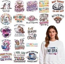 Dtf Transfers Ready to Press - 20 Pcs Sarcastic Quotes Iron on Patches for T-Shi