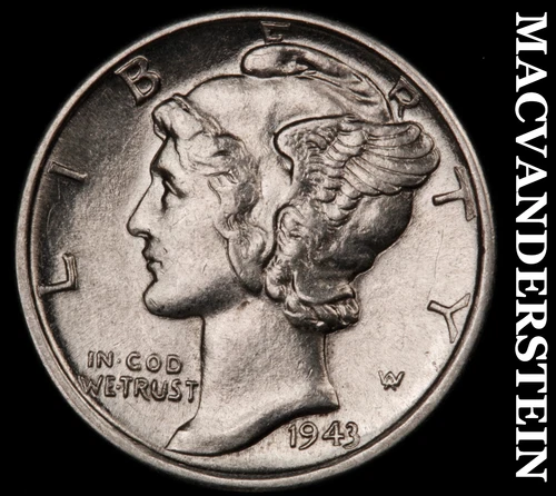 1943 Mercury Dime- Silver Uncirculated Luster No Reserve #i3467