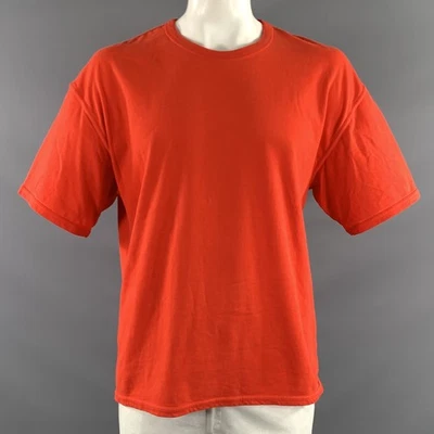 AMERICAN VINTAGE T-Shirt Oversize En Coton Rouge Uni Taille L - Photo 1/4