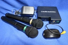 Audio-Technica AT-CLM7T x2 AT-CR701 Infrared Wireless Mic Set from Japan