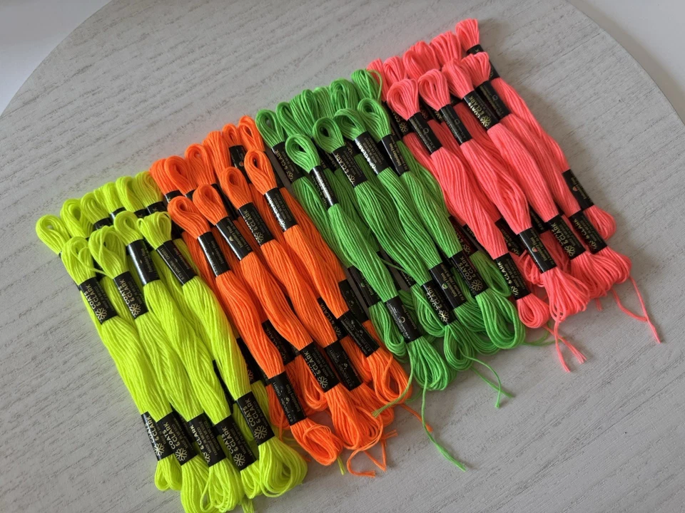 Coats & Clark Cotton Embroidery Floss Thread~Lot of 40 Skeins~Bright Neon Colors - Image 2 of 4
