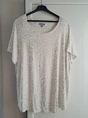 T-shirt neuf taille 50-52 blanc motif doré - Photo 1/4