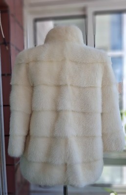 Genuine NERZ MINK НОРКА fur coat from transverse plates ./475/