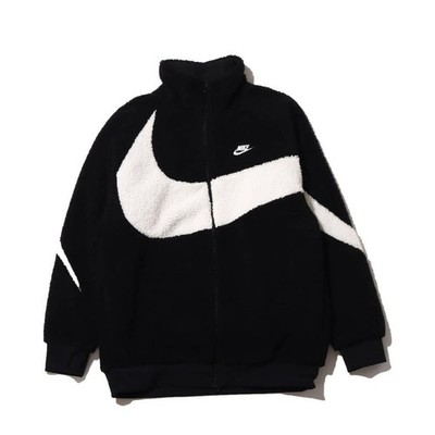 Nike Full Zip Reversible Boa Fleece Jacket Black White Size 3XL