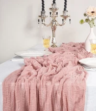 2 Pack Cheesecloth Table Runner 10ft Each – Boho Rustic Gauze Table Runners f...