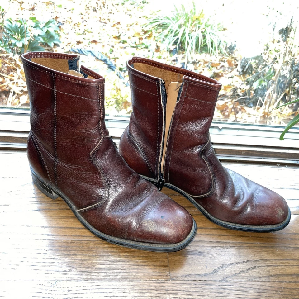 Botines Goodyear Chelsea Goodyear de cuero marrón vintage para hombre de los años 70’s Foto 2 de 4