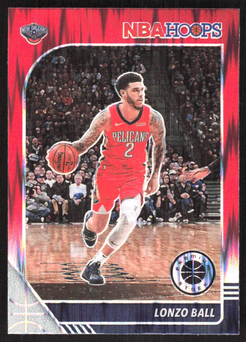 8500J 2019-20 Hoops Premium Stock #116 Lonzo Ball Prizms Red Flash