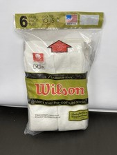 Vintage 1980s Wilson Tube Socks 6 Pairs Men  s 7-13 USA Made SEALED OTC