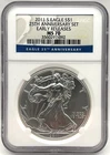 2011-S Silver Eagle NGC MS70 25th Anniversary Set Early Releases
