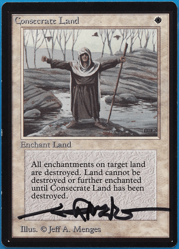 Consecrate Land Beta NM White Uncommon SIGNED MAGIC CARD (ID# 504644) ABUGames - Picture 1 of 2