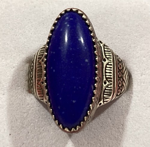Carolyn Pollack CP Relios Signed Sterling Silver 925 LAPIS LAZULI RING SIZE 8 - Picture 11 of 16