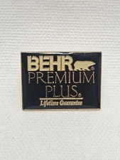 Vtg Behr Premium Plus Lifetime Guarantee Advertising Lapel Push Back Pin.